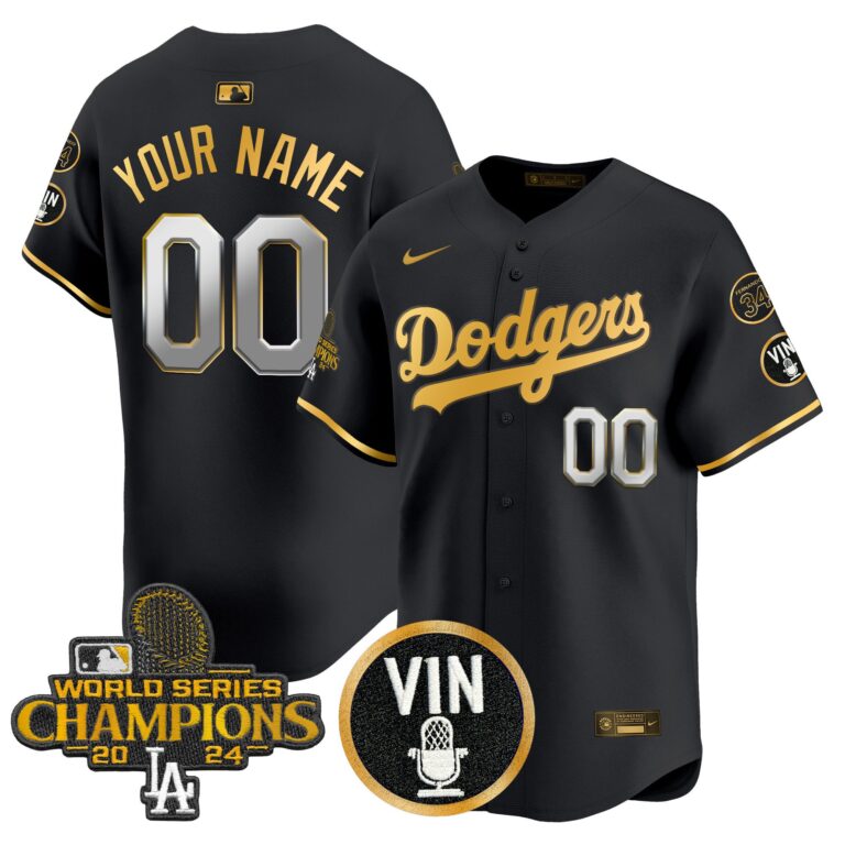 Youth Los Angeles Dodgers Custom  Gold Vapor Premier Limited black MLB Nike Jersey 2025
